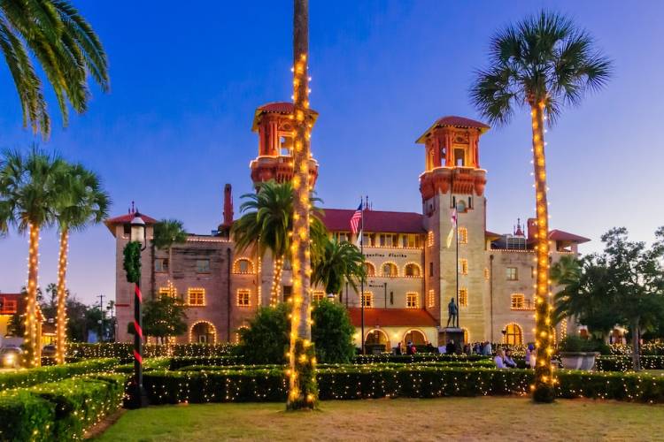 lightner museum in st augustine, fl at christmas time